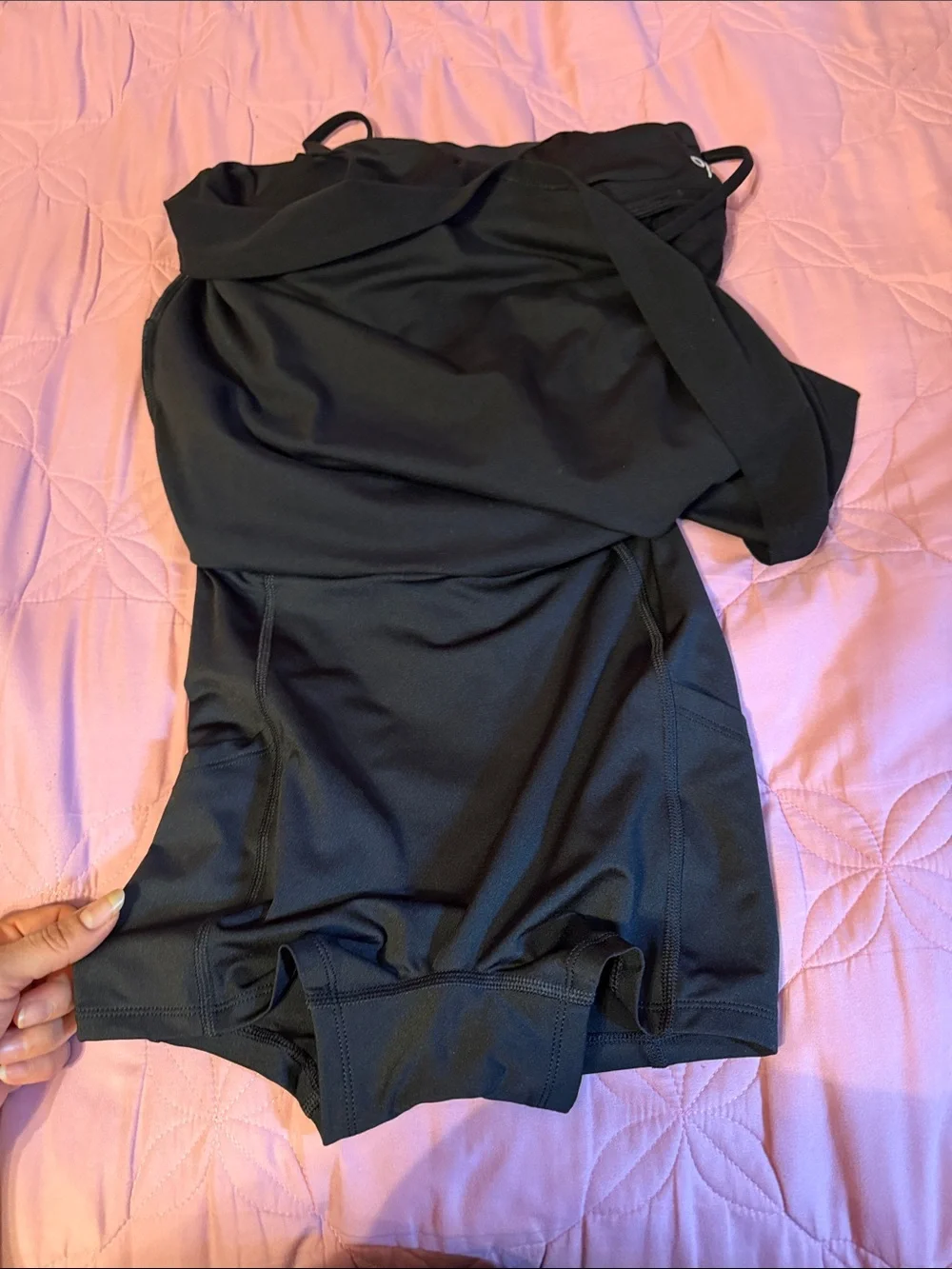 ALO Yoga Black Athletic Dress with Branding